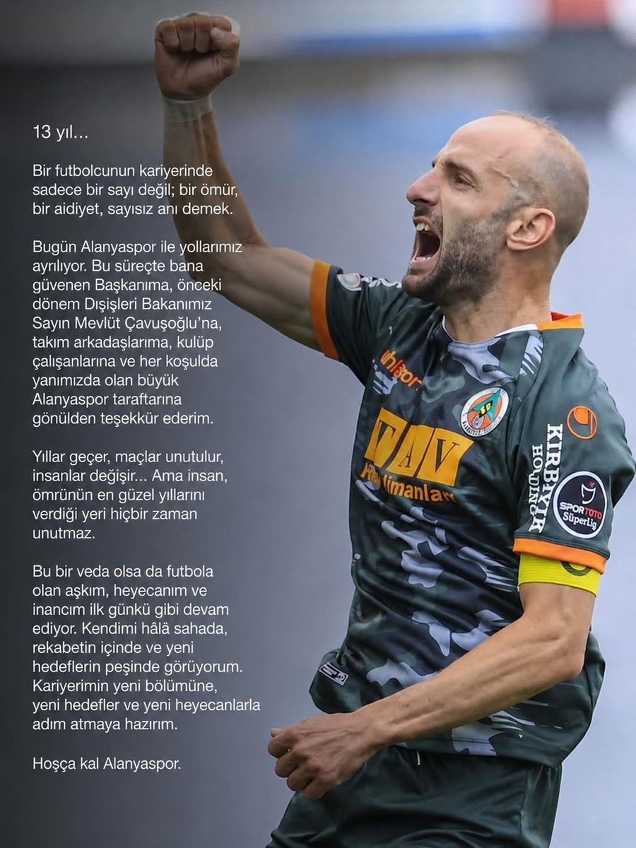 TransferMerkez's tweet photo. 👋 Efecan Karaca, 13 yıldır formasını giydiği Alanyaspor’a veda etti. https://t.co/8UdFDcji9P