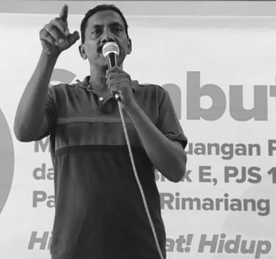 partisosialis's tweet photo. Hari ini, 18 Jun 2026, kita kehilangan seorang pejuang yang tidak pernah penat berjuang untuk rakyat marhaen—komrad Sugumaran Muniandy, Pengerusi Jawatankuasa Bertindak Pembeli Rumah dan Kedai PJS 1. https://t.co/lGTr3wZstq