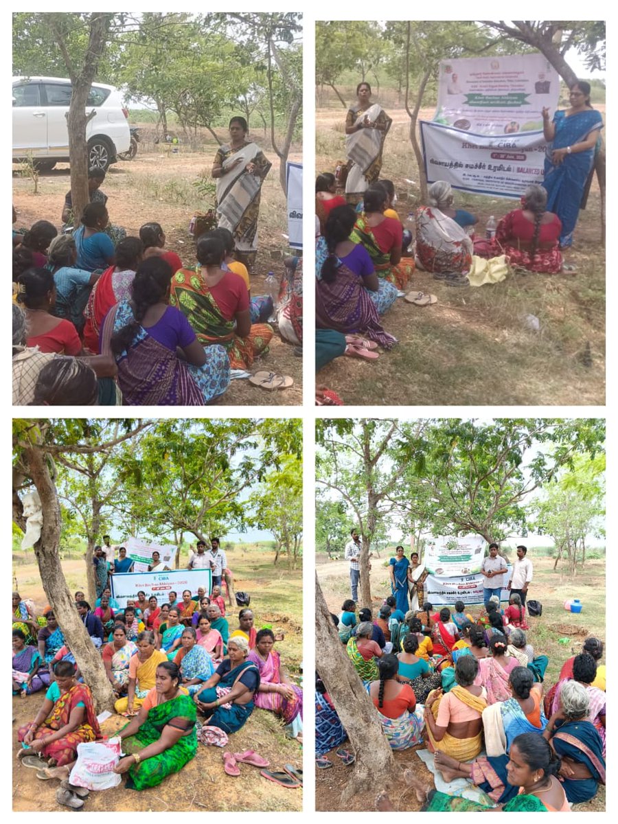 icarciba's tweet photo. An awareness programme under Khet Bachao 2026 was organized by KVK, Tirur, in collaboration with ICAR-CIBA, on 18 June 2026 at Atrampakkam Village, Poondi Block, Tiruvallur District. #khetbachaoabhiyan #icarindia https://t.co/YGsQNteP83
