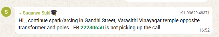 lavanyadeepak's tweet photo. ⚡ #RedAlert Gandhi Street, Varasithi Vinayagar temple — continuous sparks/arcing at transformer & poles. ☎️ EB 22230650 not responding.
@TANGEDCO_Offcl @CTR_Nirmalkumar immediate action needed before this turns into a fire hazard. https://t.co/oigK0QFbD6