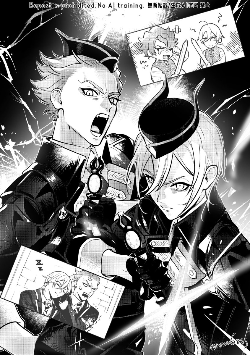 nmo6833's tweet photo. ⚔と⚡️
ふたりは幼馴染で兄弟弟子で双璧 https://t.co/2tEVZQIgfp