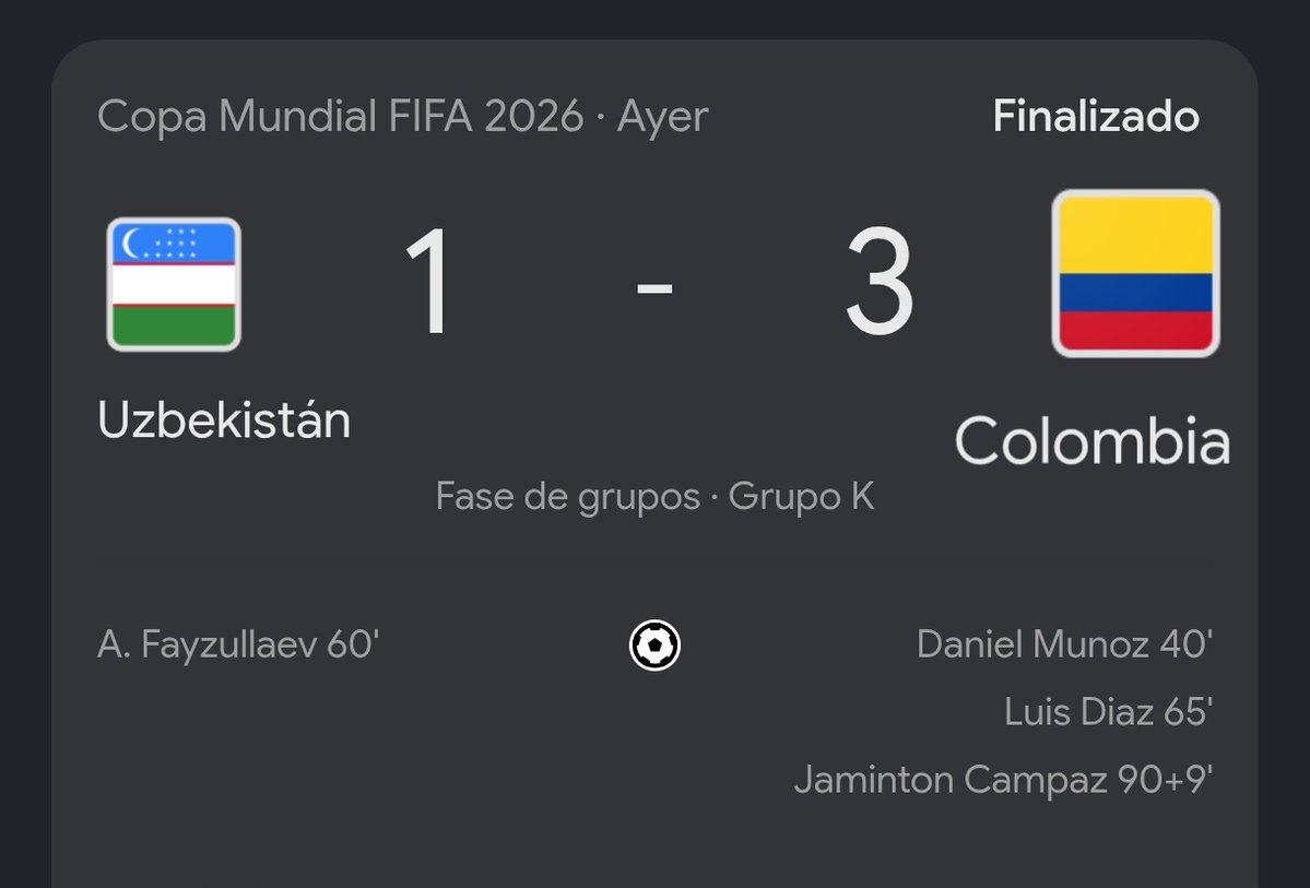 TermitoBostero's tweet photo. El segundo gol de Colombia lo hizo una de las figuras del bayern munich que la rompió en las semis de champions y el tercero lo hizo un suplente de rosario central, increíble. https://t.co/nkOhvI3bNW