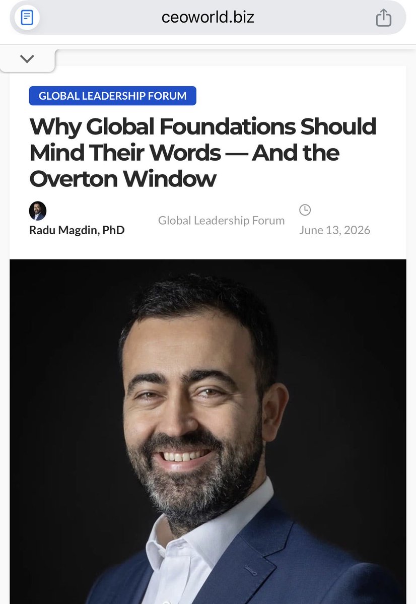 radumagdin's tweet photo. Words and strategic narratives matter! Many thanks, CEO World Magazine - 
Why Global Foundations Should Mind Their Words — And the Overton Window - 
https://t.co/0l56xwV1Cd
@ceoworld https://t.co/J7RfOnsx1W