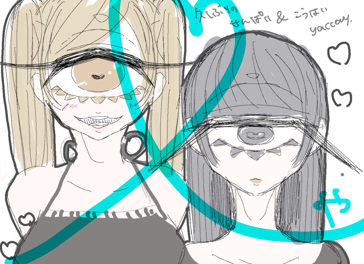 yaccomy_01's tweet photo. せんぱいこうはい落書き https://t.co/478105X8UX