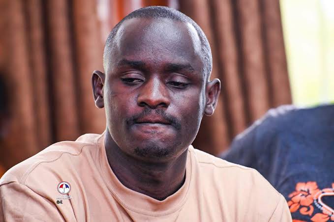joshjeje2's tweet photo. Mugumya Gadaffi has now spent 3 years in prison without trial on charges of stealing a jumper. 

The regime's aim is simply to throw opposition supporters in jail with trial. https://t.co/QdEJPG8mt6