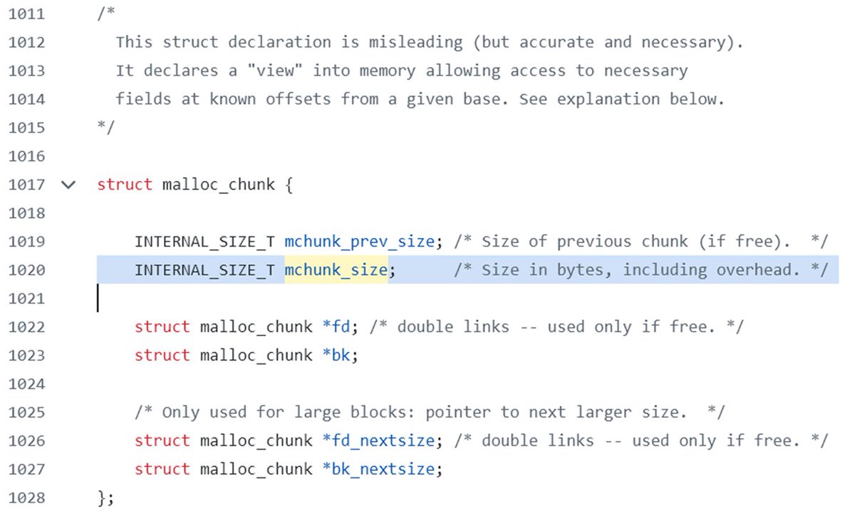 Malloc Size mallocで要求したメモリサイズ情報はlibc内部のheap管理領域にはないです 下記のmchunk_sizeは下位ビットがフラグとして利用 ...