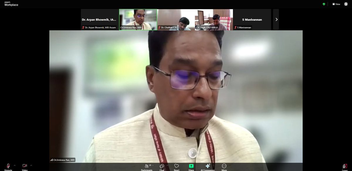 IARI_Assam's tweet photo. SOC Meeting (virtual mode) of IARI Assam held on 18-06-2026 under the chairmanship of Hon'ble Director, IARI. https://t.co/t45rmOjLK5
