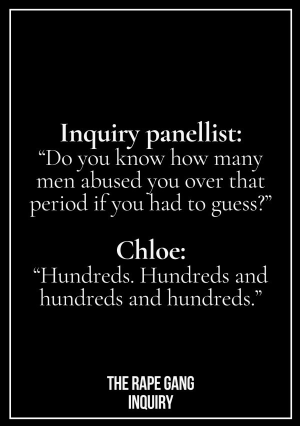 MarioNawfal's tweet photo. 🇬🇧 The Rape Gang Inquiry is full of cases the police should have stopped, but instead they made it worse.

Chloe was 10 when the grooming started. 

By 12 she was being trafficked across Britain and passed between men for days at a time.

Her testimony is one long record of the system choosing her abusers over her.

When police found her in a car with a grown man, they let him go and sent her home. 

When she reported an assault happening in her own house, they threatened to arrest her, because the property was in her name. 

One night they arrested her drunk and half-dressed and held her in a cell until 2am while the gang walked.

She was the child. At every turn, she was the one treated like the criminal.

Source: https://t.co/8QjK6cqvp7 / Writer: Julie