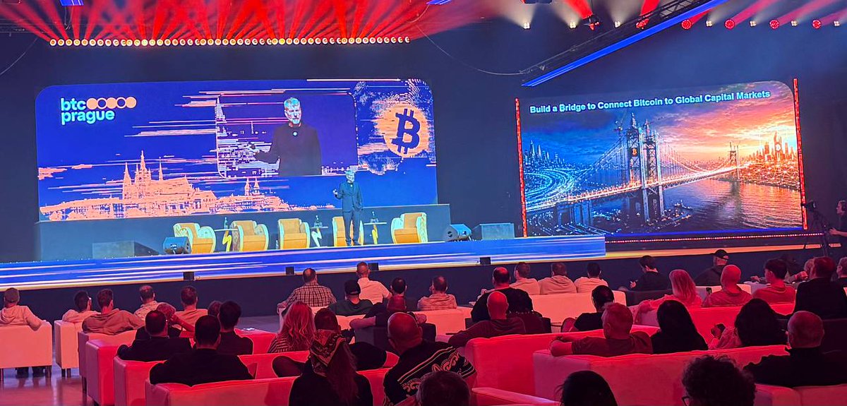 Inflation_King's tweet photo. Just returned from my first #BTCPrague 2026 — Europe's biggest Bitcoin conference. 5 honest takes:

1/ Energy: Surprisingly strong. $BTC is 50% off ATH and nobody seemed to care. Genuine conviction in the room, not cope. Very easy to have real conversations — with speakers, devs, and random attendees alike. The El Salvador Bitcoin Night @goodlife_sv was a highlight.

2/ Crowd: OGs and builders. Cypherpunk roots were clearly visible. Most participants came from the dev/startup world. I met a handful of fellow European corporate people — but they were outliers. This still feels like a movement, not a product.

3/ No suits. Given the current adoption curve, I expected European TradFi heavyweights — Swissquote, neobrokers, asset managers. Almost none. Either they sent nobody, or they're watching from a distance and taking notes. Both options tell a story.

4/ No politicians. Hardly any mainstream journalists, if at all. Topics like CBDCs and the future of Europe were discussed on stage — yet the people writing the rules weren't in the room. If we don't reach beyond our bubble, the bubble stays a bubble.

5/ Will I come back? Without question. Prague is spectacular, the conversations were worth every euro — and the new venue sounds exciting. 🏛️

@kucharmartin_ #Bitcoin #BTCPrague