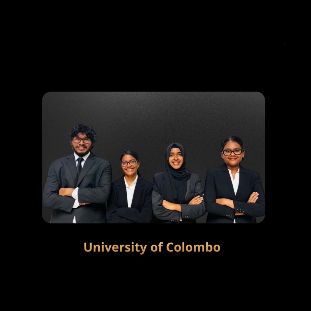Victorsmoot's tweet photo. Meet The Teams 

Representing University of Colombo - Tharindu Muruddeniya, Tashini De Silva, Shazra Anas, Mandari Wickramaarachchi.

#VictorsMoot #9thVictorsMoot https://t.co/Qz2f2alHdc