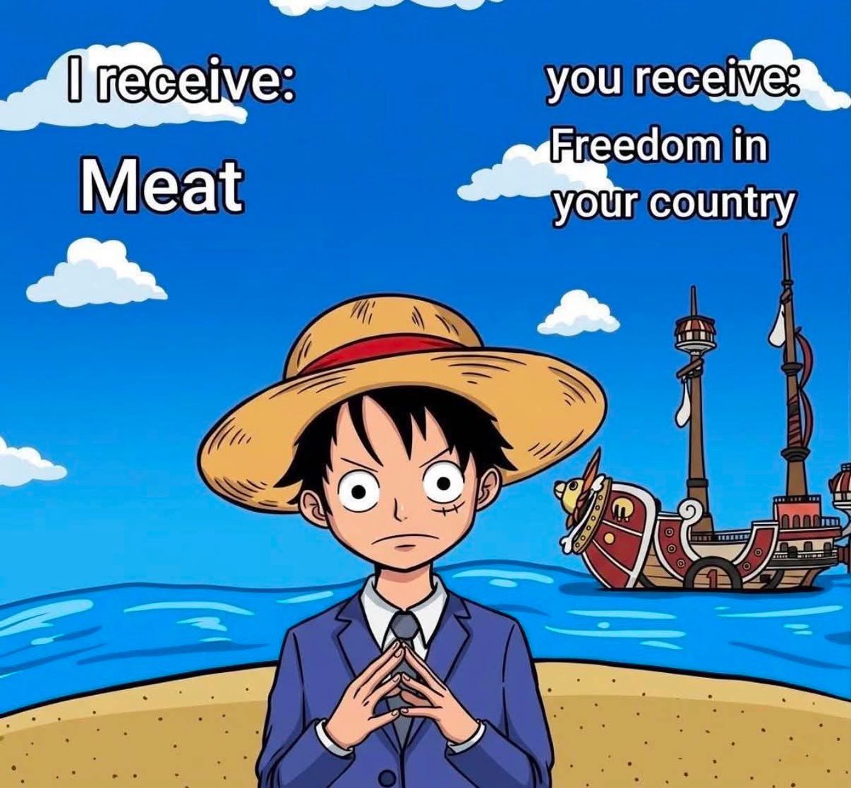 AnimeePost's tweet photo. When people ask what One Piece is about: https://t.co/rPVwKVI31u