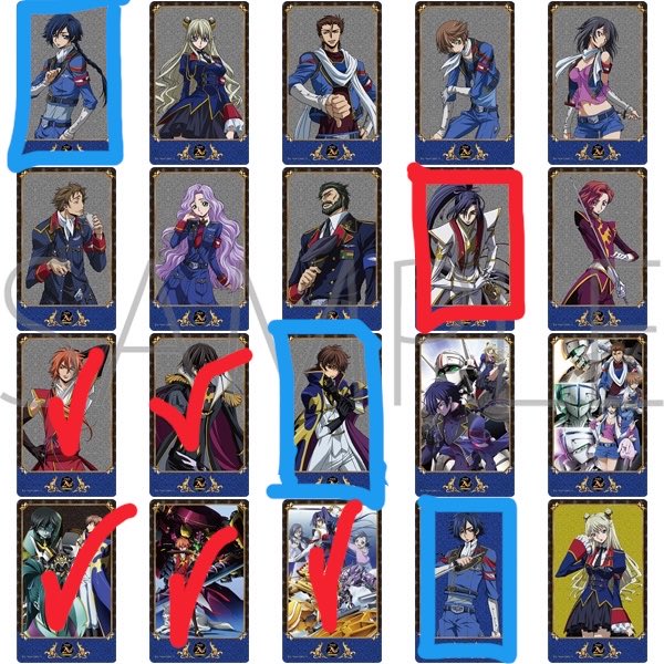niya28_8's tweet photo. 讓渡 コードギアス 反逆のルルーシュ 20th

《讓》
🟥枠、🟥✓以外

《求》
缶バッジ：定価+送料
亡国：🟥枠or定価+送料
奪還：🟥枠or定価+送料

🟦枠は、交換優先(シン＞アッシュ)シン優先の為、シンとの交換は弾違い◎

ステッカー：15枚受け取り予定の為、🟥✓以外は300/枚でお譲り◎

→ https://t.co/iw5pE4TGfa
