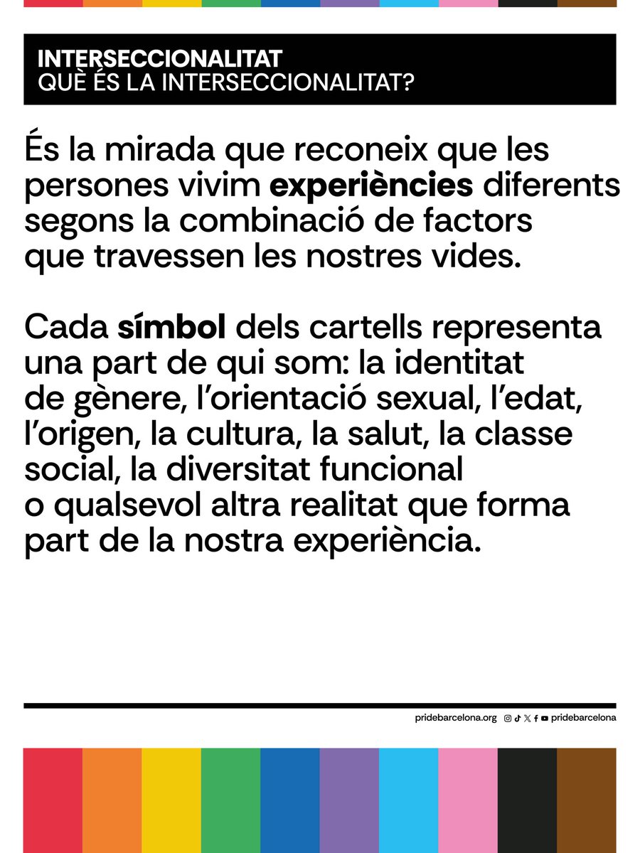 PrideBarcelona's tweet photo. Cap persona es defineix per un únic element. Les nostres vides estan formades per identitats, experiències i realitats diverses que conviuen alhora.

Per explicar aquesta pluralitat, ens hem inspirat en la taula periòdica.

Perquè no hi ha una única manera de viure l’orgull 🏳️‍🌈🏳️‍⚧️ https://t.co/f5vDSPk6Bp