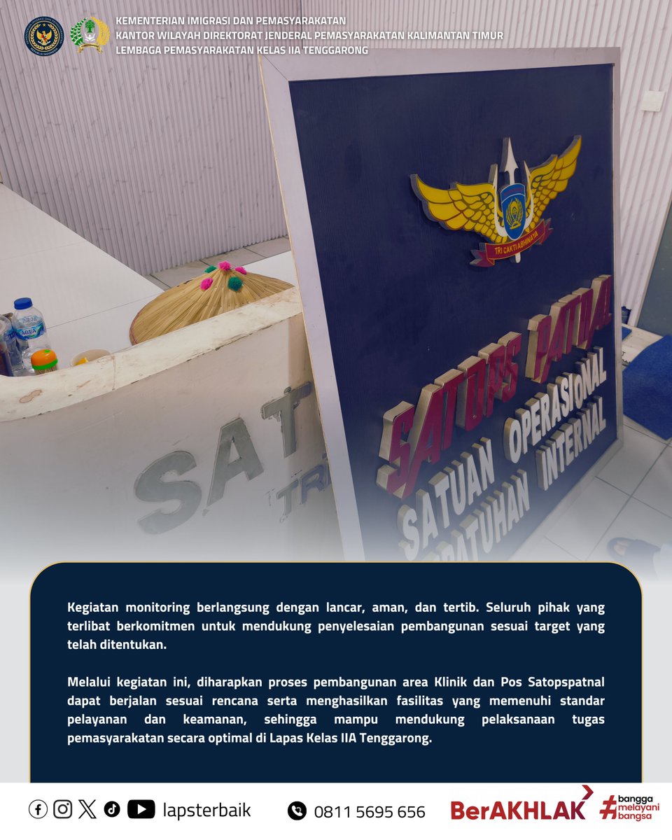 lapsterbaik's tweet photo. Kalapas Tenggarong melaksanakan monitoring pembangunan area Klinik dan Pos Satopspatnal guna memastikan progres pekerjaan berjalan sesuai rencana dan standar yang ditetapkan. https://t.co/Hs89WN8obn