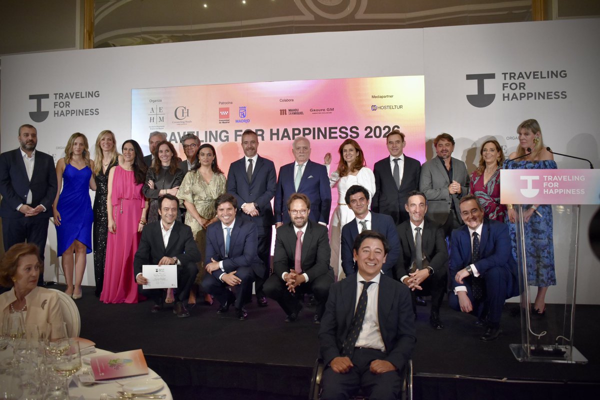 seguragc's tweet photo. 🗣️ El pellizco del día: 

La @HotelesAEHM celebra los premios Traveling for Happiness Awards 2026.

Reconocen las mejores prácticas del sector turístico en sostenibilidad y responsabilidad social corporativa.

#Madrid sigue apostando por un turismo sostenible y de calidad. https://t.co/w73DmEZzjo