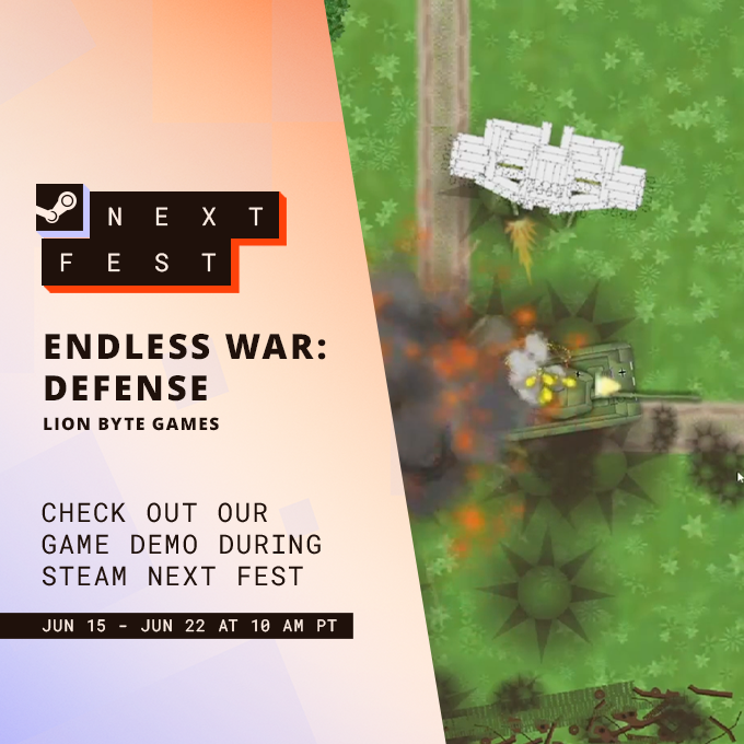 LionByteGames's tweet photo. Endless War: Defense just got 1000 whishlists on Steam!
Half of them - in past 3 days, thanks to the Steam Next Fest and all the fans who still remember.
https://t.co/q5smE1wCMa
#endlesswar #indiedev #gamedev #indiegame https://t.co/5H83Bg5Ee2