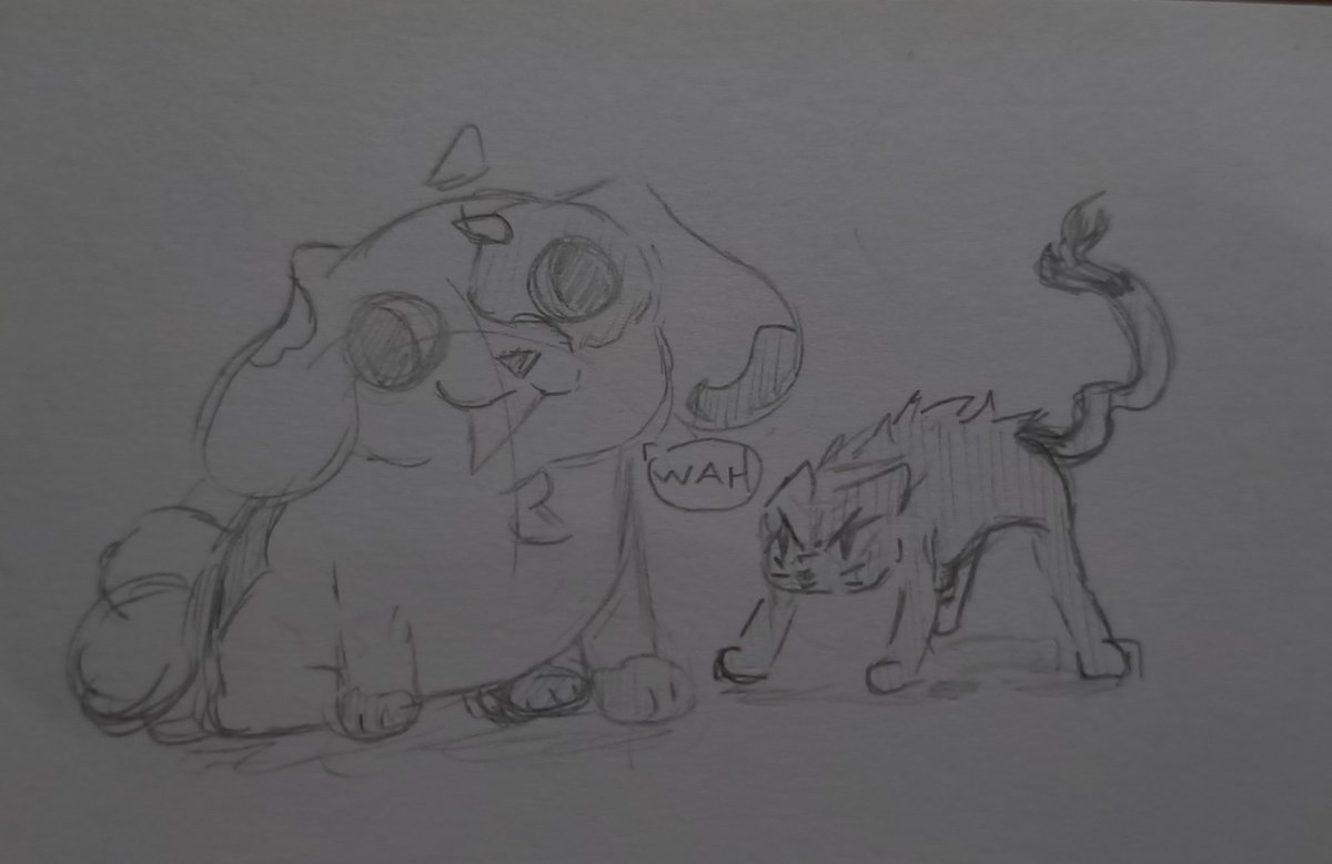 lol_krackit's tweet photo. Say Hi to my babies 🍃 
  -Just a silly drawing #dog #cat
I still can't draw something I like... https://t.co/gt3jzAo6EA