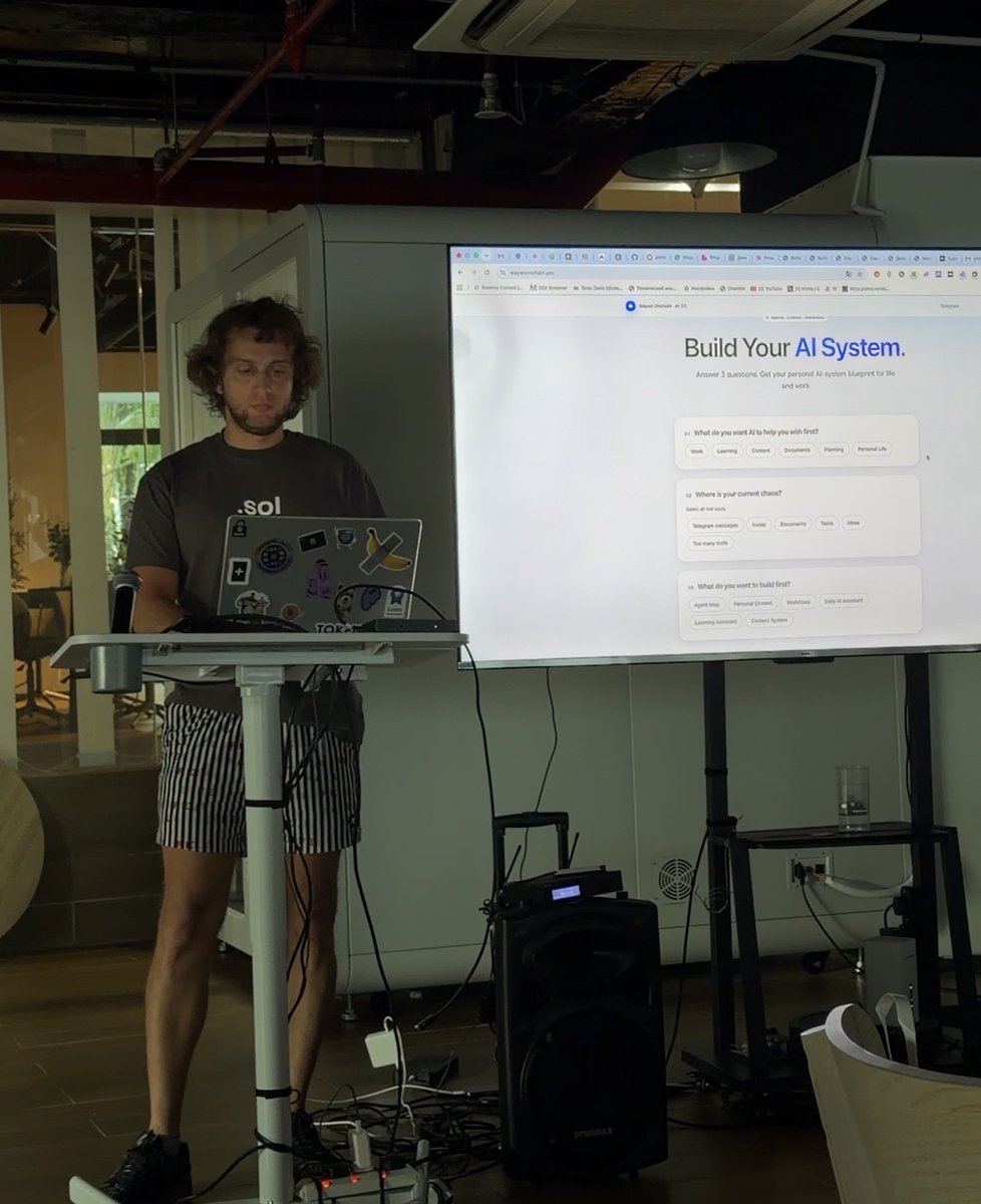 Wayan_Onchain's tweet photo. Sitting in the hall at Forest City, Malaysia right now - and @balajis just walked past.

This former ghost city is quietly turning into one of the most interesting AI + Crypto accelerators on the planet through Network School.

While most people are in full summer slowdown mode, the real builders here are focused on one thing: finding and building strong projects.

Our closed community is currently free-testing our own agent — it’s already moving with the times and evolving with us.

Crypto is an evolution tool. Those who don’t adopt new instruments (agents first) will still be stuck on three coins next year while others scale their cash flow.

The agent will be available to everyone soon. We’re building it together with the @ns team, developers, SMMs, and local builders to make it genuinely powerful and useful.

Yesterday I spoke with a mentor who built his own Second Brain architecture. Will share the key takeaways soon.

Consensus here is clear: agents are massively underestimated right now. Soon everyone will have an iPhone… and their own agent.

If you feel 2026–2027 is going to be about agents and network states — drop a 🔥

Want to be among the first to get access? Comment “+” or DM me.

Keeping you posted. Wayan Onchain 🫡
