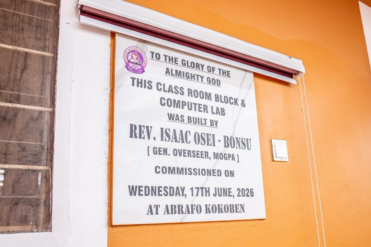 mogpaministry's tweet photo. .

Commissioning of a newly constructed school edifice at Abrafo Kokoben to enhance teaching and learning, providing a conducive environment that supports quality education and academic excellence for students by REVEREND OB https://t.co/ASblVDX2mz