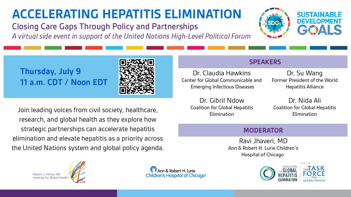 DrNidaAli's tweet photo. I'd be speaking at the High-Level Political Forum's Side Event on July 9. Organised by Ann &amp; Robert H. Lurie Children’s Hospital of Chicago.

Scan the QR code to register, or follow the link: 
https://t.co/lOIzkyvMB3 https://t.co/3X1ffO1DrL