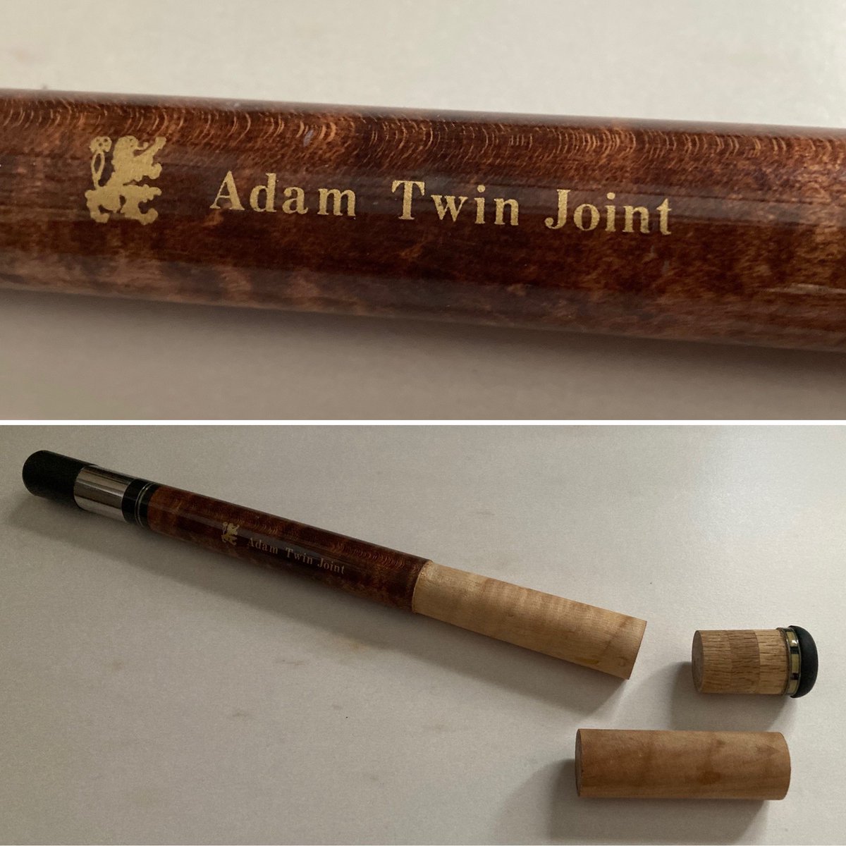 pool_return's tweet photo. 【最初に買ったキュー🎱】

25年以上前初めて買った
Adamツインジョイント

1年経たず実家で折れてた
犯人は不明のまま🤔

ジャンプキューに当時の私が改造
先日使ったらポキっと😅

若さゆえの過ち…
接着はボンドだけじゃ駄目🙅

#ビリヤード #復帰組
#松戸 #柏 #我孫子

無言フォローご理解下さい😌 https://t.co/7uUW7hnTrE