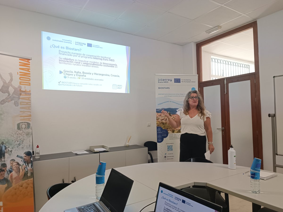 CTAndaluciaENG's tweet photo. 🌿 Our #EUproject #BIOSTARS has presented the BIOSTARS Toolbox to local stakeholders in the Aljarafe–Doñana area, bringing innovative resources and practical tools closer to rural communities.

During a workshop hosted by ADAD in Pilas (Spain), CTA shared the latest project developments and facilitated discussions on the challenges and opportunities shaping the future of circular bioeconomy in the region.

🤝 The insights gathered will help us further adapt BIOSTARS solutions to local needs and strengthen rural innovation ecosystems.

🔗 Learn more 👉https://t.co/CuLVqM6vhb

#BIOSTARS #RuralInnovation #Bioeconomy #StartupVillages #CircularEconomy #EUProjects #InterregEuroMED