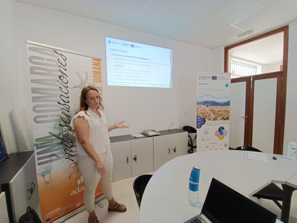 CTAndaluciaENG's tweet photo. 🌿 Our #EUproject #BIOSTARS has presented the BIOSTARS Toolbox to local stakeholders in the Aljarafe–Doñana area, bringing innovative resources and practical tools closer to rural communities.

During a workshop hosted by ADAD in Pilas (Spain), CTA shared the latest project developments and facilitated discussions on the challenges and opportunities shaping the future of circular bioeconomy in the region.

🤝 The insights gathered will help us further adapt BIOSTARS solutions to local needs and strengthen rural innovation ecosystems.

🔗 Learn more 👉https://t.co/CuLVqM6vhb

#BIOSTARS #RuralInnovation #Bioeconomy #StartupVillages #CircularEconomy #EUProjects #InterregEuroMED