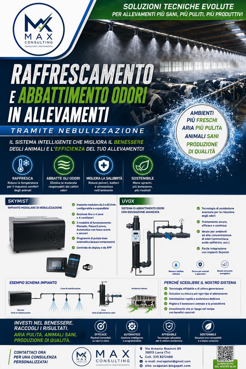 Mscapolan's tweet photo. Max Consulting: RAFFRESCAMENTO E ABBATTIMENTO ODORI NEGLI ALLEVAMENTI https://t.co/H496KIwOF8 https://t.co/NP70KFHymS