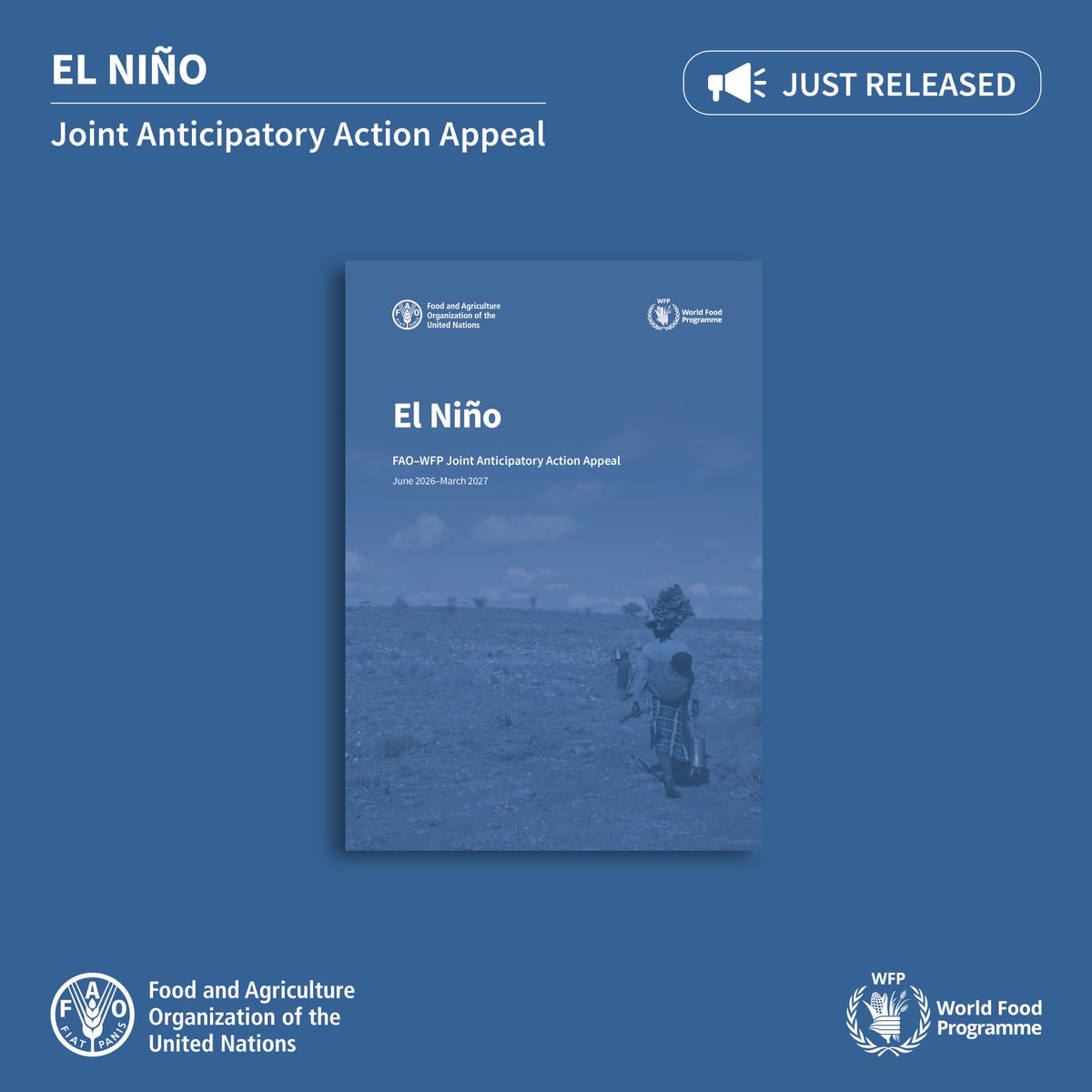 FAOemergencies's tweet photo. A strong #ElNiño is forming, putting millions of food-insecure people at risk across Africa, Asia &amp; the Pacific, &amp; Latin America &amp; the Caribbean.

@FAO–@WFP launch 1st joint appeal for #AnticipatoryAction: $202M now can protect 8.8M people ahead of shocks: https://t.co/uvItzsC0W4 https://t.co/AKXa1NxPfQ