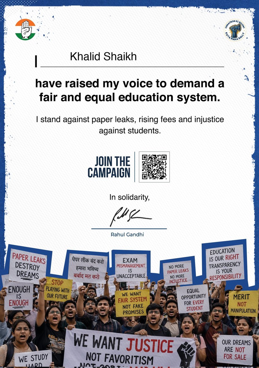 khalidshaikh29's tweet photo. Save Education,
Save Your Future.

Sign the Petition: https://t.co/xK4h0OxY93… 

#ChhatronkiGoonj https://t.co/wKnquwy1V6