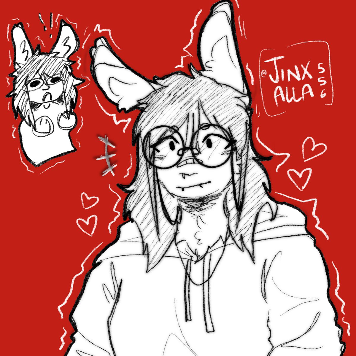 Jinxalla556's tweet photo. Fursona idea again lol #fursona #furry #procreate https://t.co/boR13qJl80