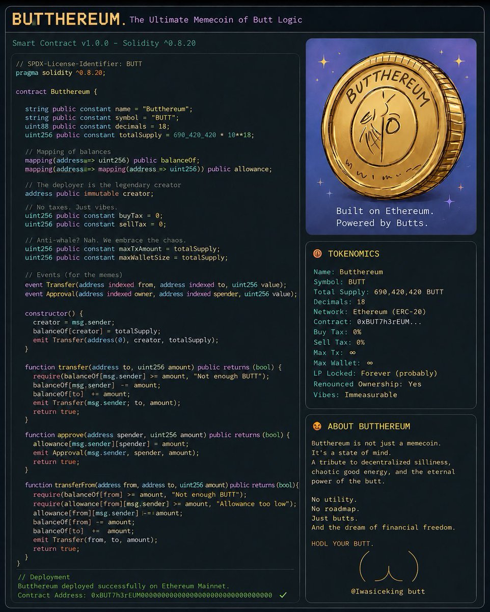 butthereum's tweet photo. this should say built on Solana because Ethereum is too shit even for me https://t.co/S9zxMs86Qw