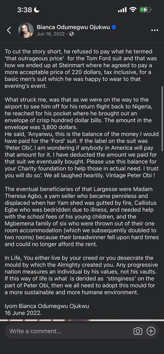 Kasieobi_1's tweet photo. This is why they all detest him.

Below is what Nigeria’s current Minister of Foreign Affairs, Bianca Odumegwu Ojukwu, had to say about Peter Obi in 2022. 

Peter Obi is him. https://t.co/UNoNDehbni