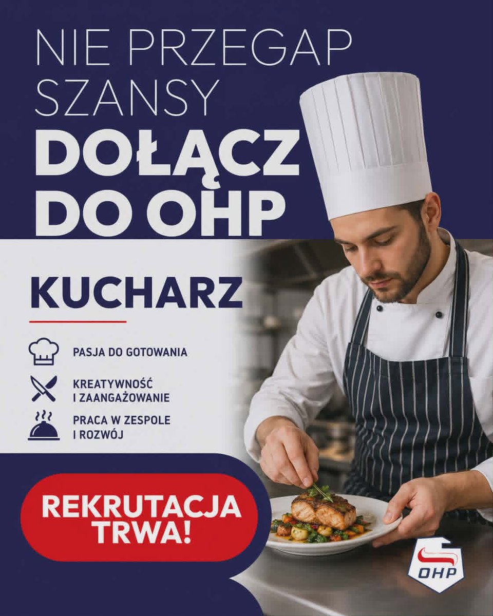 ckiwtarnow's tweet photo. 📢 Szukasz szkoły i zawodu? Dołącz do OHP!

👨‍🍳 Kucharz
🧁 Cukiernik
Zdobądź kwalifikacje, doświadczenie i pewny start w przyszłość. Rekrutacja trwa!

#OHP #Rekrutacja #Kucharz #Cukiernik #NaukaZawodu https://t.co/oQeUOUC2oa