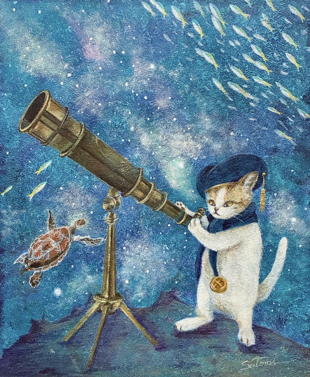 monakaoneone134's tweet photo. ドラードギャラリー
「CAT ART SPECIAL EXHIBITION 」
素敵なネコアート展に2作出展します🐈‍⬛

①「新しい星を見つけてしまった」
　　F3 アクリル
　　特性の額に入れています

②「きょうはリサイタルですの」
　　18x13cm(額装サイズ) アクリル

6/20(Sat.)-6/28(Sun.)
6/24(Wed.)休廊
12:00-19:00 https://t.co/djFnRhBcox