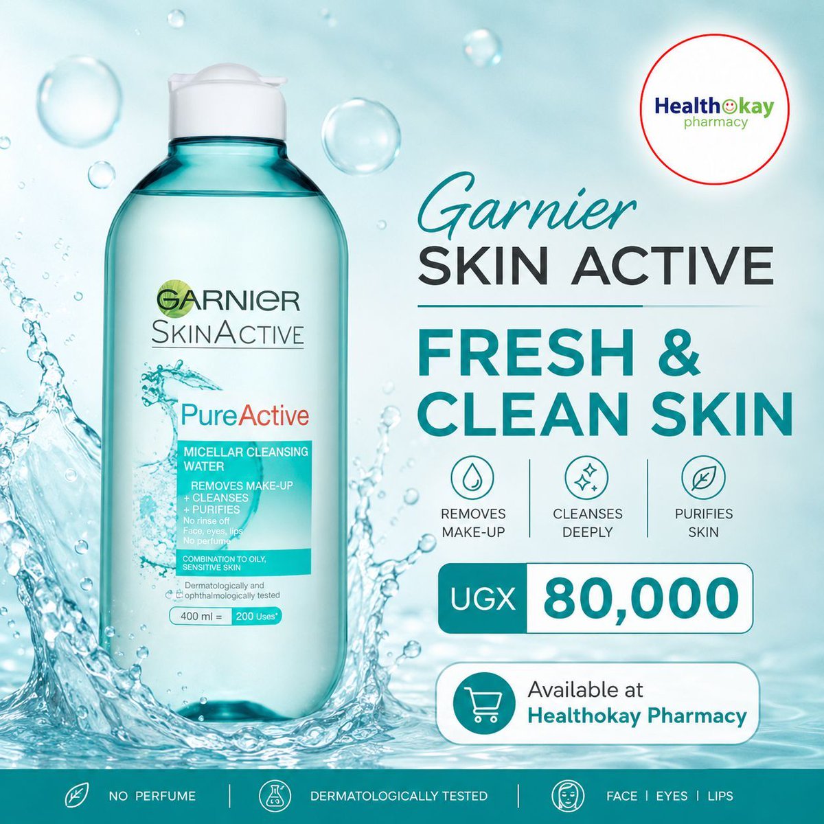 HealthOkayPharm's tweet photo. Fresh skin starts with a clean face. Garnier Skin Active helps remove makeup, cleanse deeply, and leave your skin feeling fresh.

Available at Healthokay Pharmacy
UGX 80,000

#HealthOkayPharmacy #Garnier #SkinCareRoutine #FreshSkin https://t.co/g51rTgIF2p