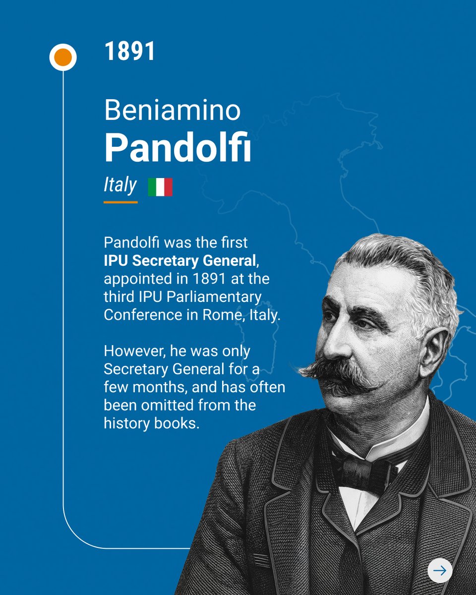 IPUparliament's tweet photo. As Anda Filip becomes IPU Secretary General #10, taking over from @MartinChungong IPU Secretary General #9 on 1 July, meet their predecessors from the IPU’s 137-year history!

Secretary General #1 

🇮🇹 Beniamino Pandolfi (Italy,1891).

🔗https://t.co/0zOp9KOGlB https://t.co/W8IhxfYp5A