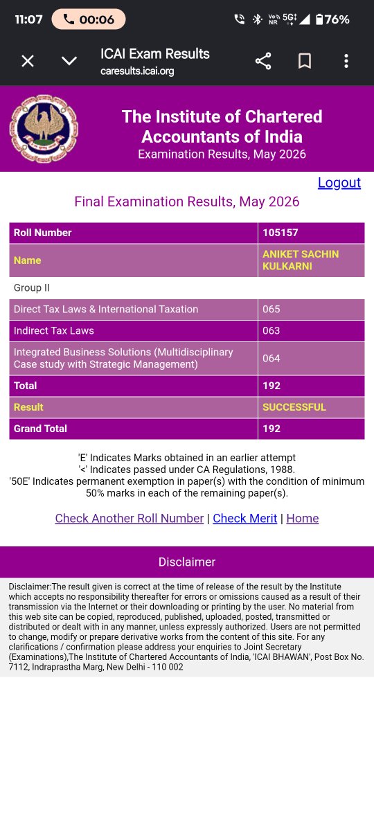 Andy_28k's tweet photo. Gut feeling never lies....

#caresults #icai https://t.co/XYeiHCv1NL