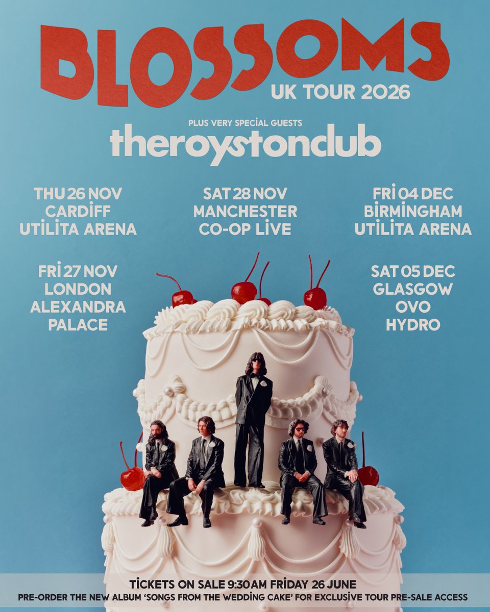 seetickets's tweet photo. .@BlossomsBand are back 🌸
The Stockport favourites have announced a huge UK tour, bringing their irresistible indie-pop anthems to venues across the country.
On sale Friday 26 June at 9:30am 🎟️ https://t.co/soUHViILii