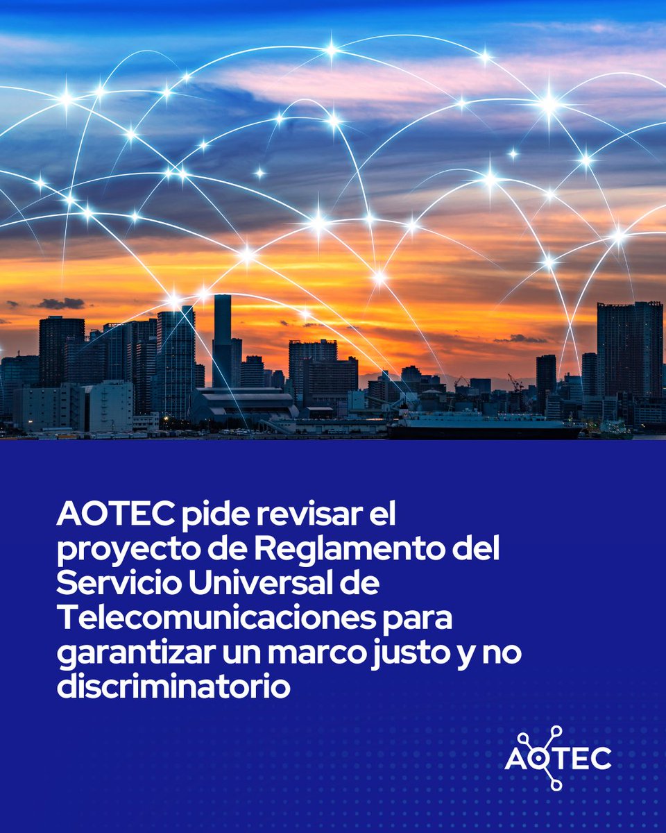 aotec_es's tweet photo. 📄 El Ministerio ha publicado el proyecto de Reglamento del Servicio Universal de Telecomunicaciones.

Aotec ha presentado alegaciones formales.

ℹ️ Más información en https://t.co/CnHUSXNb24

#Telecomunicaciones #ServicioUniversal #Regulación #OperadoresLocales https://t.co/QjxioKsgHU
