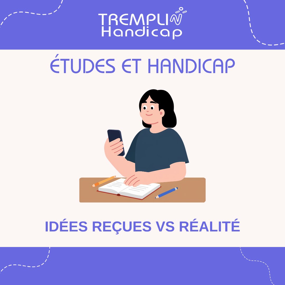 TREMPLIN_HANDI's tweet photo. Étudier avec un handicap, « impossible » ? Les idées reçues ont la vie dure. On en a confronté trois à la réalité des chiffres de l'enseignement supérieur. À découvrir dans notre carrousel.
#handicap #etudes #inclusion https://t.co/n7uJGxXrkD