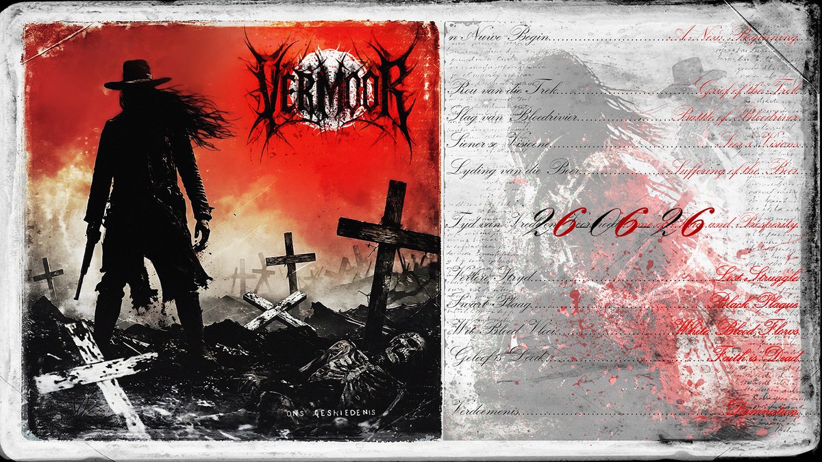 VERM00R's tweet photo. The VERMOOR debut full-length album entitled "Ons Geskiedenis" arrives 26.06.26 https://t.co/nRrwoldpDO