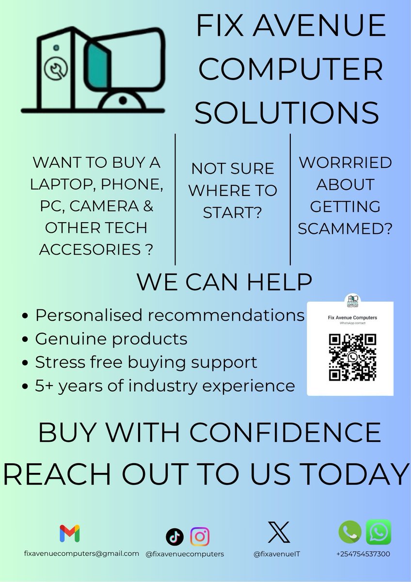fixavenueIT's tweet photo. Right purchase made easy. Reach out to us today. https://t.co/HKlbYNnkrg