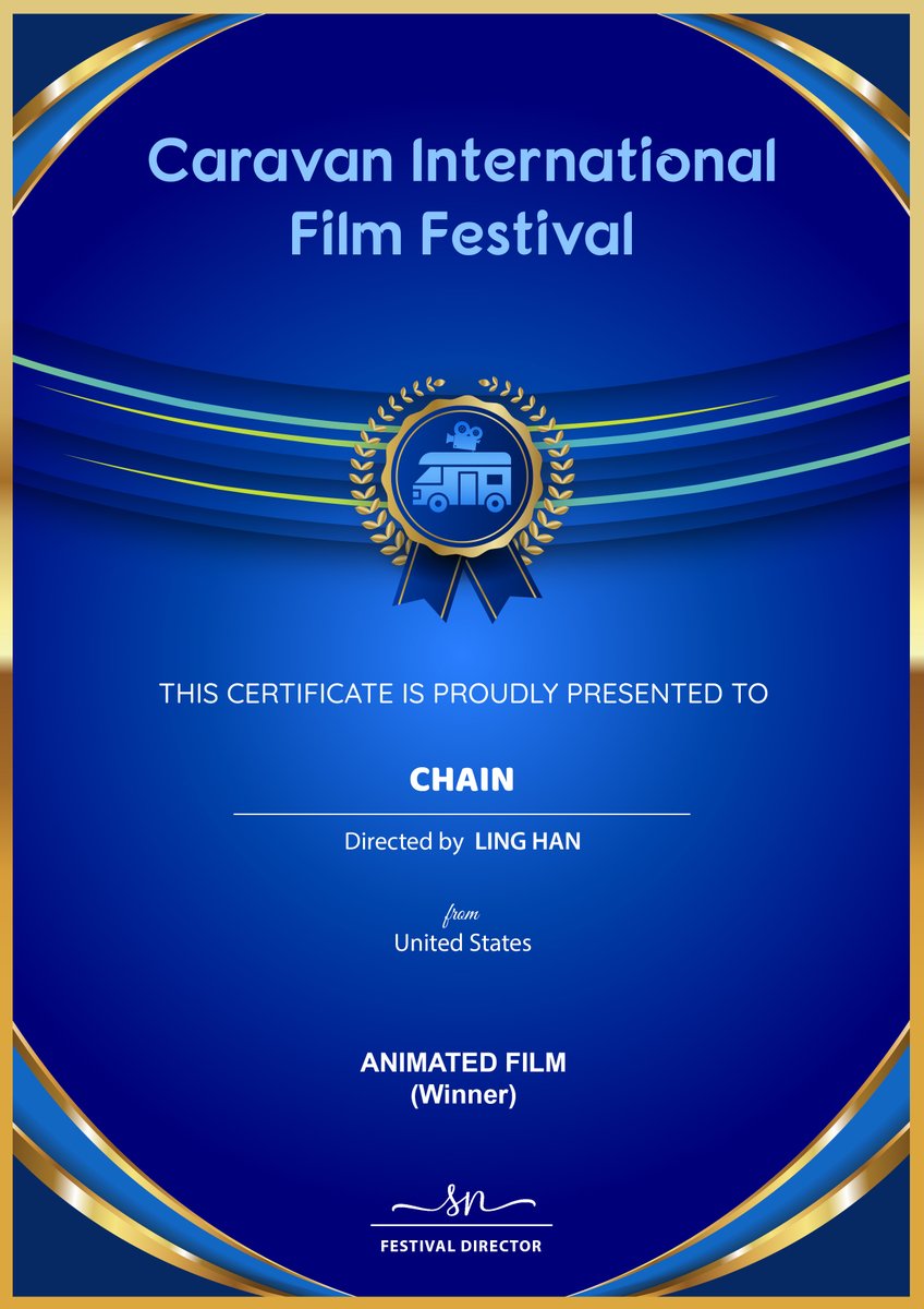 Chain_Animation's tweet photo. We’re delighted to have received the lovely certificates and laurels from Caravan International Film Festival! We sincerely appreciate this recognition and the support shown to our film. ~ Y ( ^ O ^ ) Y ~ 😍🥰😘🤩🥳👍
#CaravanInternationalFilmFestival https://t.co/OhyoY70xVE