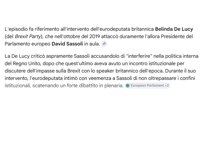 biondi_danilo's tweet photo. @a70199617 Sassoli?!...Non fu quello preso a pesci in faccia da una una Eurodeputata Britannica?!...Ricordo che concluse con una frase del tipo: Lei ci sta dimostrando che l'intento di lasciare l'UE sia la scelta giusta."...Sarebbe questo il testimone?! Il "testimone" è l'assegnato non lui. https://t.co/n4JbedEfRM