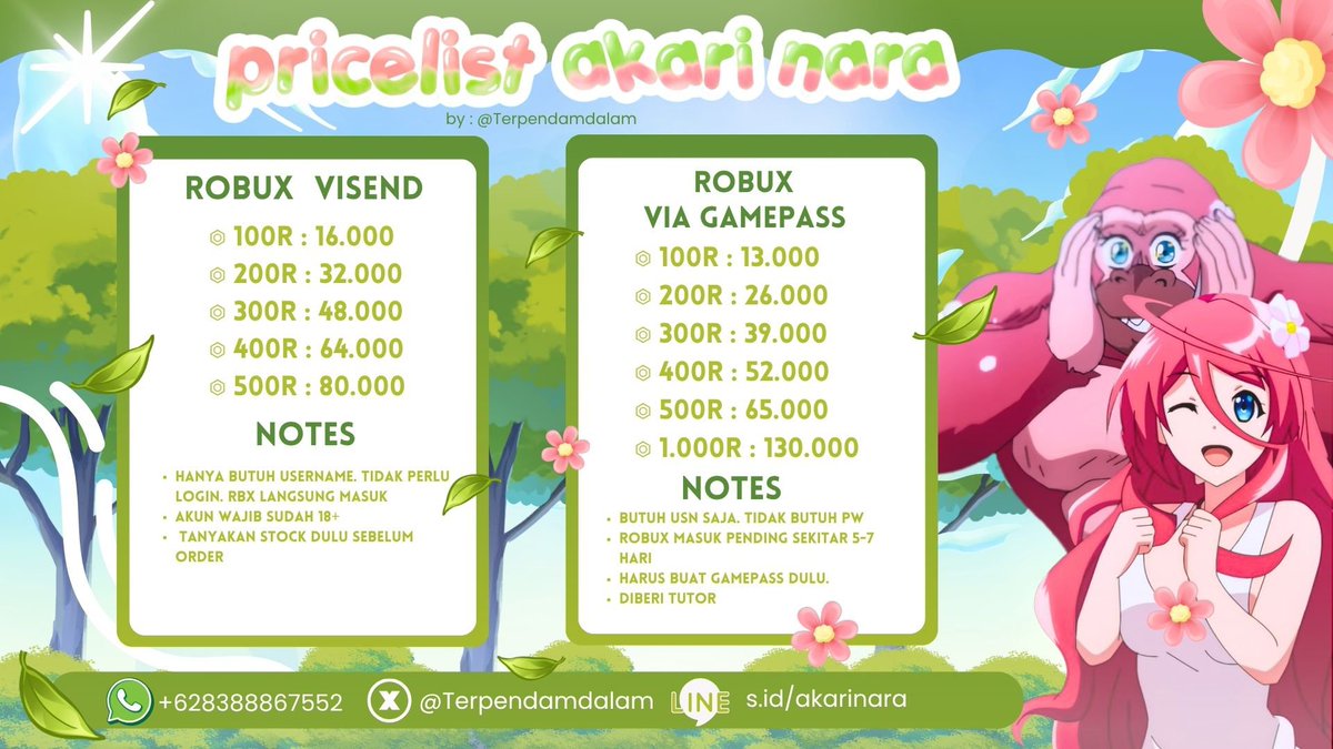 patput_'s tweet photo. wtb wts jajan &amp; beli item all in map games roblox roblok fish it, fisch, the forge, cdid etc dengan top up robux vilog &amp; visend ! #bealanja open order coin koin line via gift sticker stiker theme tema emot emoji.
☎️ :  https://t.co/e0VZxGnodp
📕 : https://t.co/djWV1W78Nx https://t.co/qSSQGGR5ve