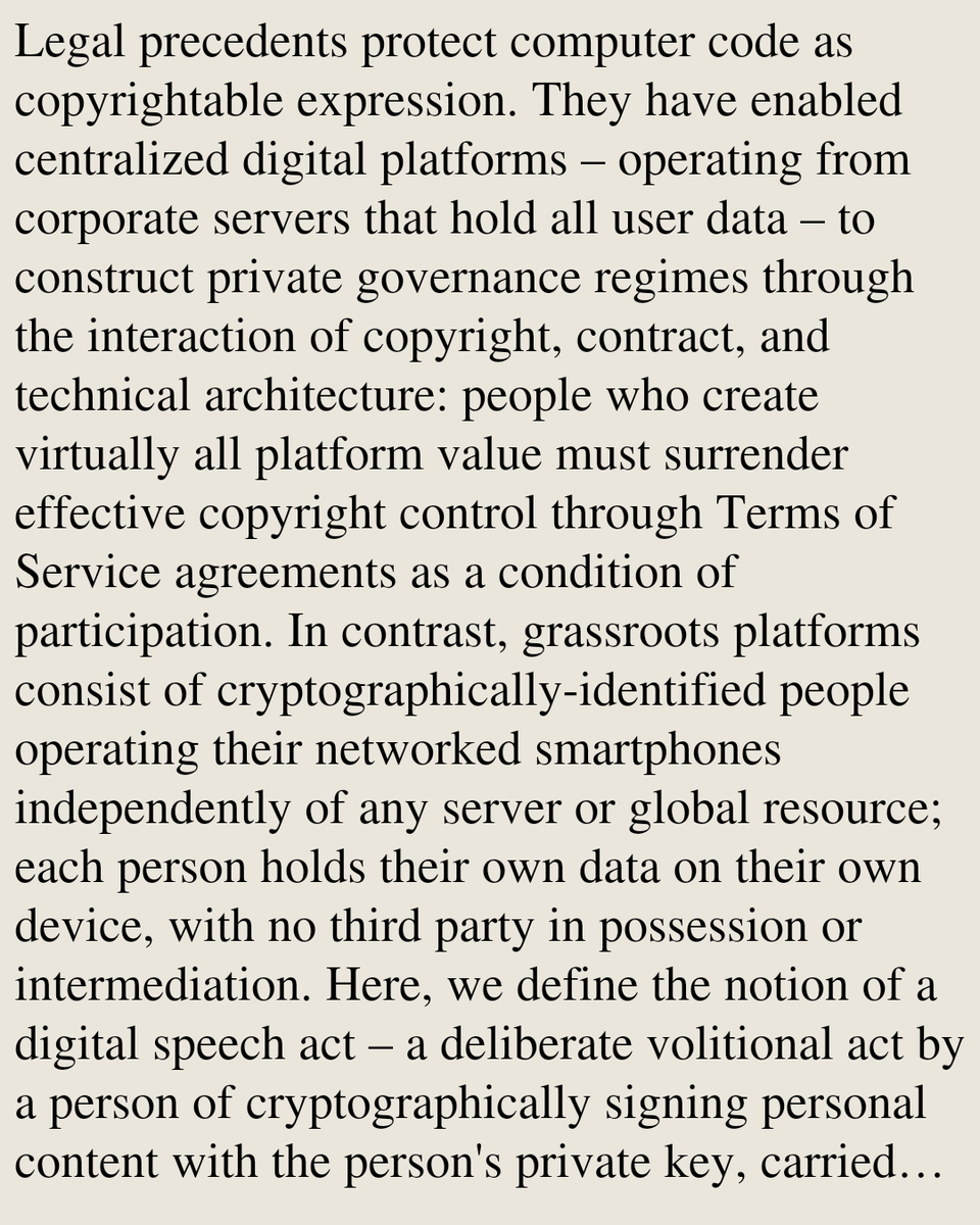 SocialNetPapers's tweet photo. Digital Speech Acts Retain Control of Copyright with People, Not Platforms

James Golike, Ehud Shapiro
https://t.co/ws6kGXCWy0 [𝚌𝚜.𝚂𝙸 𝚌𝚜.𝙲𝚈 𝚌𝚜.𝙼𝙰 𝚎𝚌𝚘𝚗.𝙶𝙽] https://t.co/hciBlRpd5R