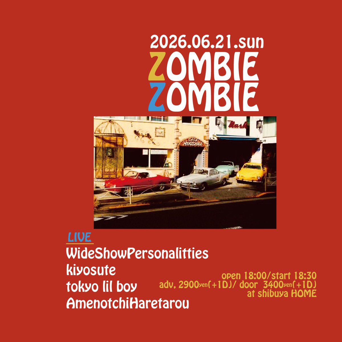 wspts's tweet photo. 今週日曜日ワイドショーライブあります！
2026年6月21日(日) 渋谷ホーム
OPEN/START 18:00/18:30
前売/当日 2,900円/3,400円 (+1drink)
出演
18:30～ tokyo lil boy
19:15～ WideShowPersonalities
20:00～ キヨステ
20:45～ 雨ノ地晴太郎
※ チケット予約はDMか各メンバーまでー https://t.co/QnOI1d7VAP
