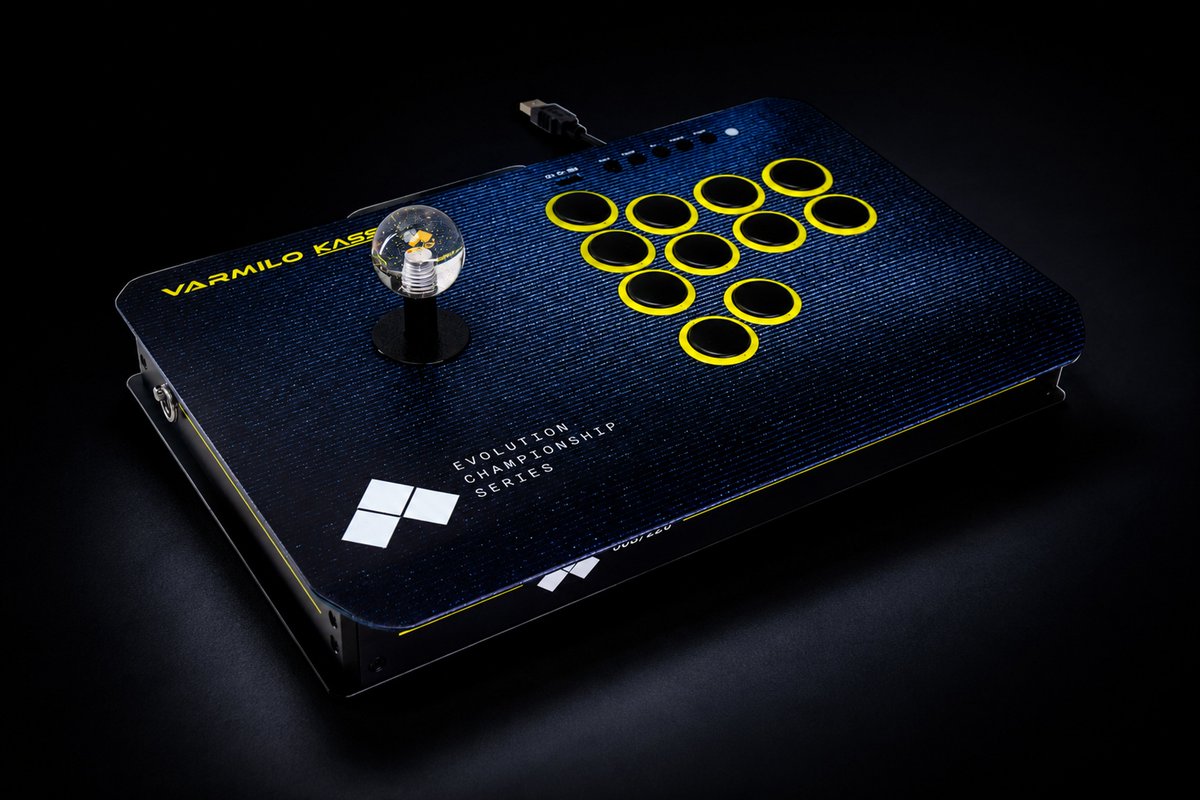 varmiloarcade's tweet photo. Ready for @Evo Evo Las Vegas. Are you?

The Varmilo × Evo collaboration is heading to Las Vegas, featuring three models: Kassai, Kassai X, and HA10+, each available in both Black and Blue editions.

The Black edition features a black Evo CRT-inspired texture paired with clean white Evo graphics, creating a premium and grounded look.

The Blue edition features a vivid blue Evo CRT-inspired texture combined with bold white Evo graphics, creating a bright and eye-catching look.

Across both editions, the button rings are hand spray-painted in Evo’s signature chartreuse. This process delivers richer color and a more polished finish than standard coating.

Each unit is individually numbered with a UV-printed serial on the side, making every controller a unique collectible.

See the Varmilo × Evo collaboration models at Evo Las Vegas.
 We can’t wait to see you all in Vegas!