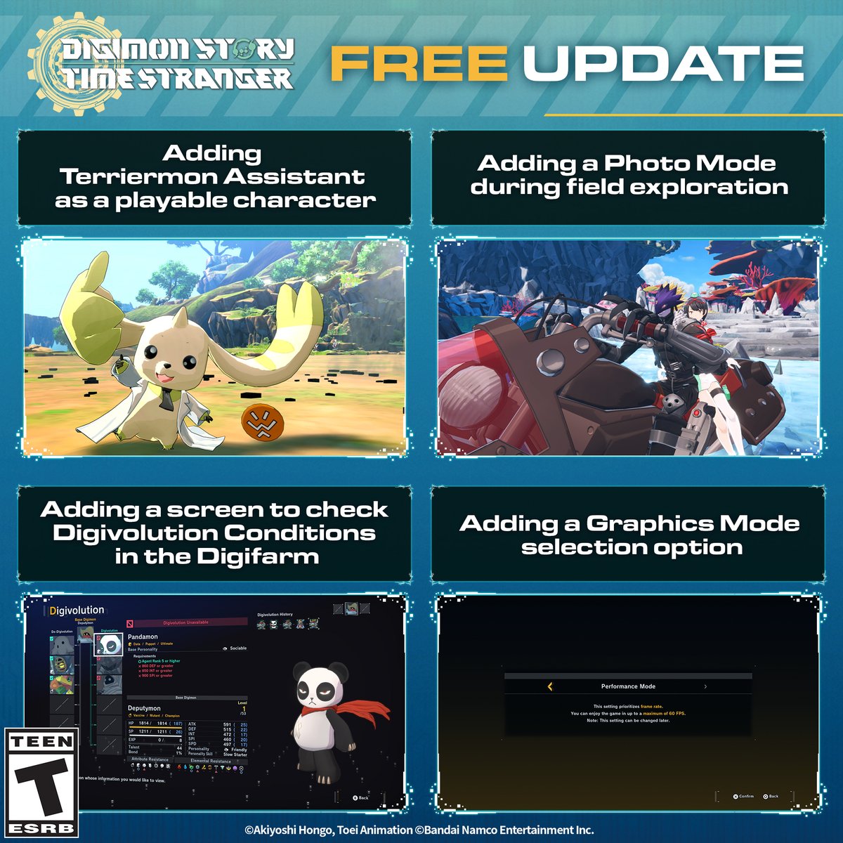digimon_games's tweet photo. A free update for Digimon Story #TimeStranger is coming to all platforms!
It releases on July 9 (UTC) for PS5® / XBOX SERIES X|S / Steam®, and on July 10 (UTC) for Nintendo Switch 2 / Nintendo Switch.

*Release timing is subject to change without prior notice. https://t.co/993Rp0Zz6G
